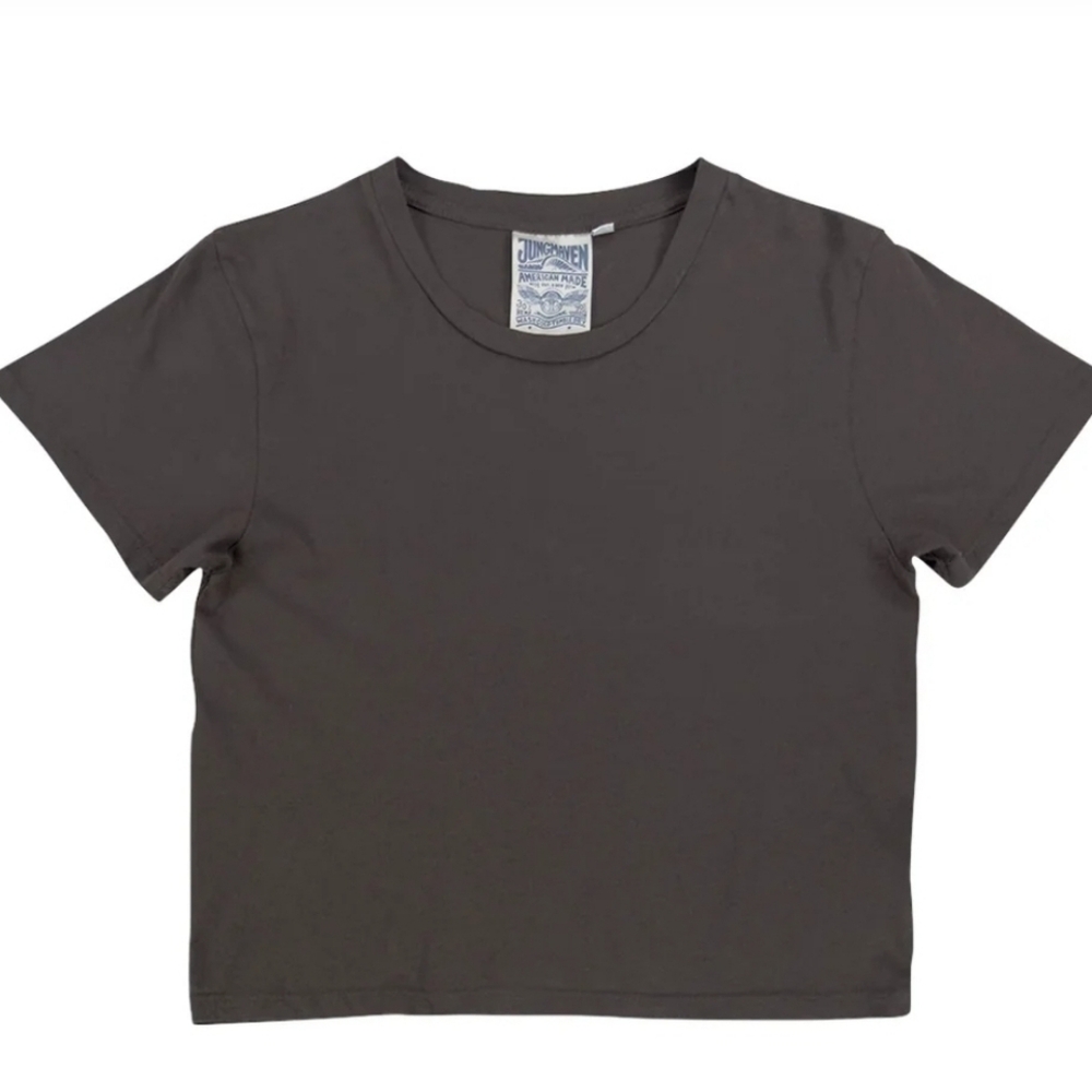 Jungmaven Cropped Ojai Tee Coffee Bean BNWT